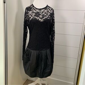 NWT Asos Black Lace Cocktail Dress Long‎ Sleeve Witchy Whimsygoth Sheer Party